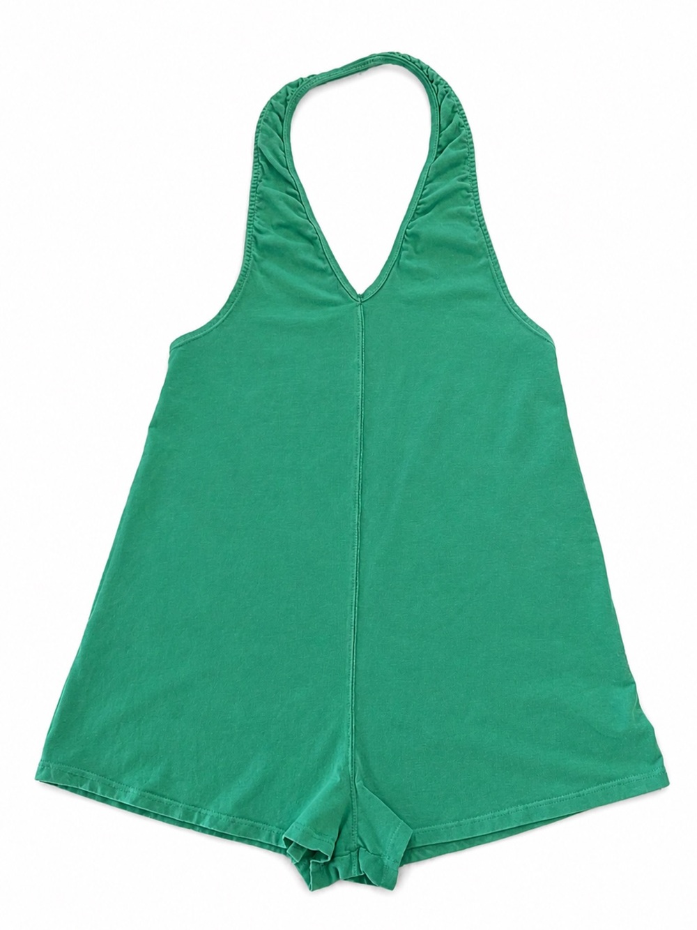 FREE PEOPLE FP MOVEMENT HALTER ROMPER WOMEN XSMALL GREEN ATHLETIC OPEN BACK NWOT